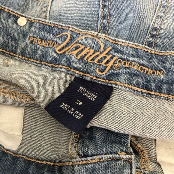 Vintage 90s Y2K Vanity Blue Jean Shorts Distressed Cut-Off Style - Picture 2 of 8